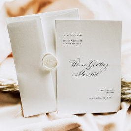 Kalligrafie Bewaar de datum Bruiloft Aankondiging