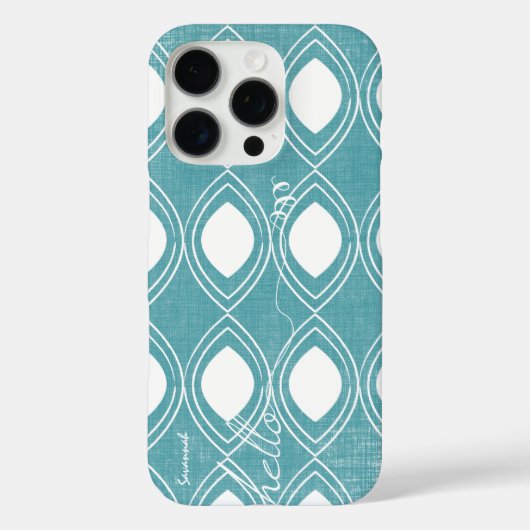 Kalligrafie Blauwgroen elke kleur gepersonaliseerd Case-Mate iPhone Case (Achterkant)