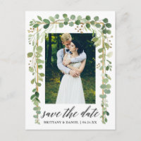 Kalligrafie Botanische Goud Save The Date Foto