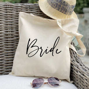 Kalligrafie bruid chic huwelijksgeschenk tote bag