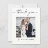 Kalligrafie bruiloft dank u kaart foto (Voorkant)