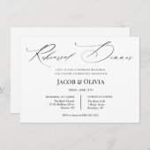 Kalligrafie bruiloft repetitie diner uitnodiging (Voorkant / Achterkant)
