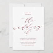 Kalligrafie bruiloft uitnodiging | Bourgogne Marsa (Voorkant)