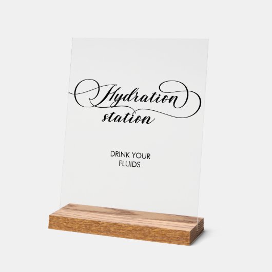 Kalligrafie Bruiloft Verpleegster Hydration Statio Acryl Bord (Hoek)