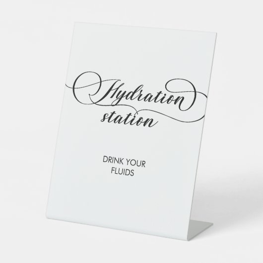 Kalligrafie Bruiloft Verpleegster Hydration Statio Reclamebord Met Voetstuk (Voorkant)