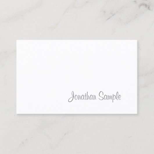 Kalligrafie Chic Design Minimalist Plain Trendy Visitekaartje (Voorkant)
