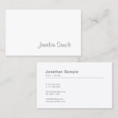Kalligrafie Chic Design Minimalist Plain Trendy Visitekaartje (Voorkant / Achterkant)