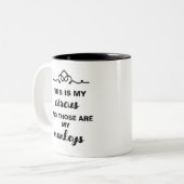 Kalligrafie Dit is mijn circuscitaat Tweekleurige Koffiemok (Voorkant links)