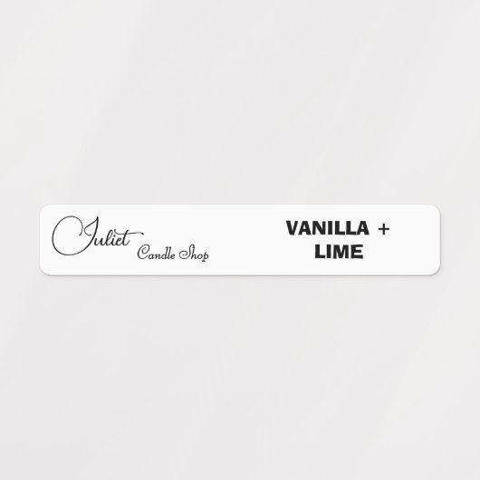 Kalligrafie Dunne Zwart & Wit Kaars Label (Design 1)