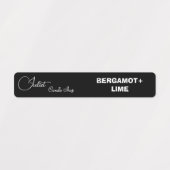 Kalligrafie Dunne Zwart & Wit Kaars Label (Design 2)