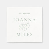 kalligrafie Eenvoudig en elegant huwelijk Servet (Voorkant)