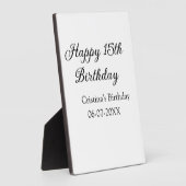 Kalligrafie Eenvoudig Minimaal Gelukkige 15e Verja Fotoplaat (Zijkant)