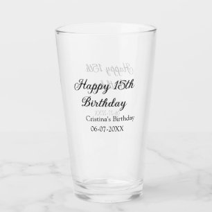 Kalligrafie Eenvoudig Minimaal Gelukkige 15e Verja Glas