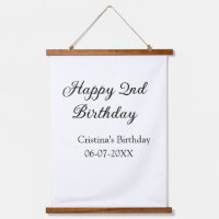 Kalligrafie Eenvoudig Minimaal Gelukkige 2e Verjaa