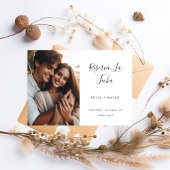 Kalligrafie Eenvoudige Spaanse bruiloft foto Save The Date