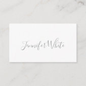Kalligrafie Elegant Bold Retro Grijs Wit Naam Informatiekaartje (Voorkant)