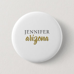 Kalligrafie Elegant Eenvoudig Eigen Naam Toevoegen Ronde Button 5,7 Cm