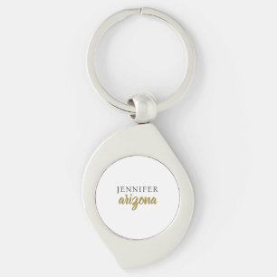 Kalligrafie Elegant Eenvoudig Eigen Naam Toevoegen Sleutelhanger