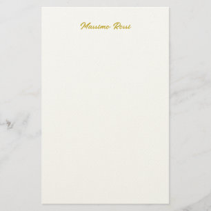 Kalligrafie Elegant Goud Wit Eenvoudig Naam Briefpapier