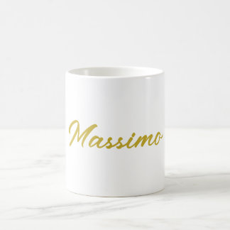 Kalligrafie Elegant Goud Wit Eenvoudig Naam Koffiemok