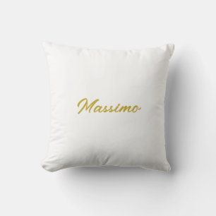 Kalligrafie Elegant Goud Wit Eenvoudig Naam Kussen