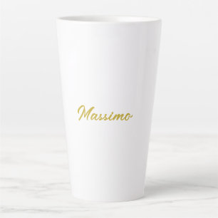 Kalligrafie Elegant Goud Wit Eenvoudig Naam Latte Mok