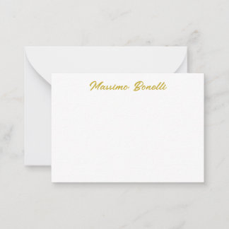 Kalligrafie Elegant Goud Wit Eenvoudig Naam Notitiekaartje