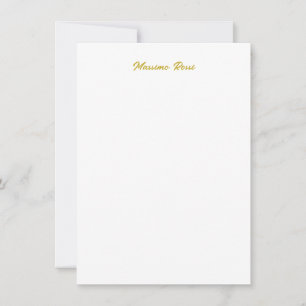Kalligrafie Elegant Goud Wit Eenvoudig Naam Notitiekaartje