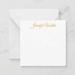 Kalligrafie Elegant Goud & Wit Krachtige Retro Naa Notitiekaartje