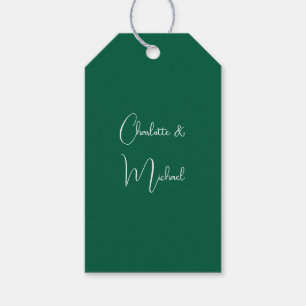 Kalligrafie Elegant Green Plain Eenvoudige Namen Cadeaulabel