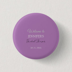 Kalligrafie Elegant Lavendel Welkom Vrijgezellenfe Ronde Button 3,2 Cm