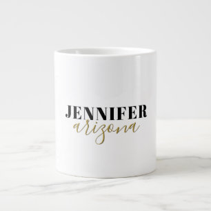 Kalligrafie Elegant Plain Voeg eigen naam toe Extra Grote Beker