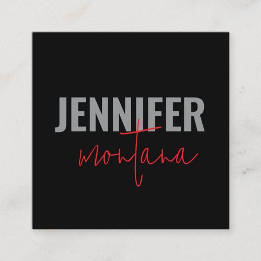 Kalligrafie Elegant Plain Voeg eigen naam toe Informatiekaartje (Voorkant)