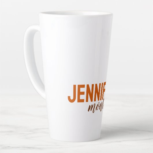 Kalligrafie Elegant Plain Voeg eigen naam toe Latte Mok (Linkerhoek)