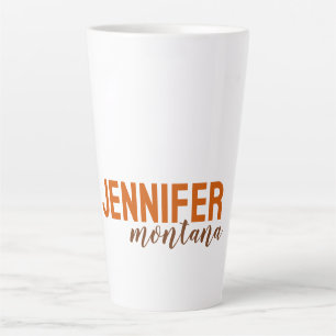 Kalligrafie Elegant Plain Voeg eigen naam toe Latte Mok