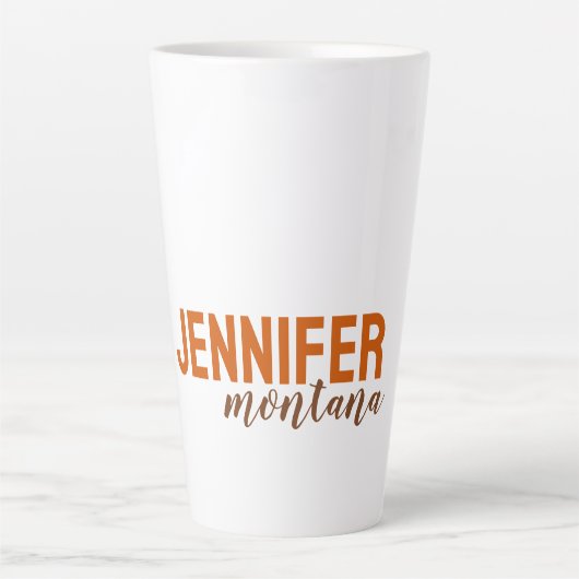 Kalligrafie Elegant Plain Voeg eigen naam toe Latte Mok (Voorkant)