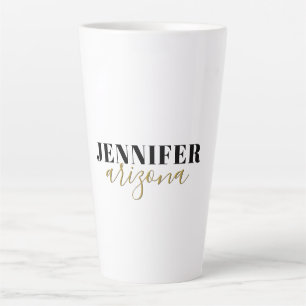 Kalligrafie Elegant Plain Voeg eigen naam toe Latte Mok