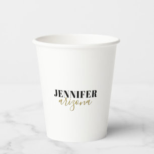 Kalligrafie Elegant Plain Voeg eigen naam toe Papieren Bekers