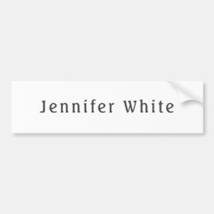 Kalligrafie Elegant Retro Grijs Wit Naam Bumpersticker