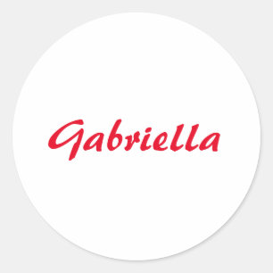 Kalligrafie Elegant Rood Wit Eenvoudige Naam Ronde Sticker