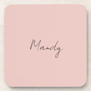 Kalligrafie Elegant Roos Goud Gewoon Eenvoudige Na Bier Onderzetter