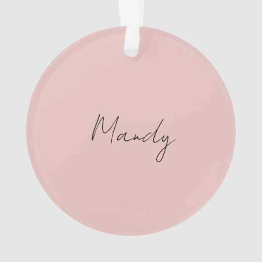 Kalligrafie Elegant Roos Goud Gewoon Eenvoudige Na Ornament (achterkant)