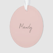 Kalligrafie Elegant Roos Goud Gewoon Eenvoudige Na Ornament (voorkant)