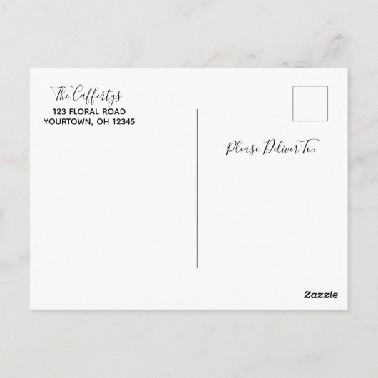 Kalligrafie Elegant Script Penseel Foto Bedankt Briefkaart (Achterkant)