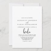 Kalligrafie Elegant Script Spaanse bruiloft Kaart (Voorkant)