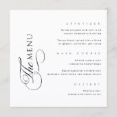 Kalligrafie Elegant Vierkant Huwelijksmenu Menu (Voorkant)