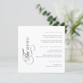 Kalligrafie Elegant Vierkant Huwelijksmenu Menu (Staand voorkant)