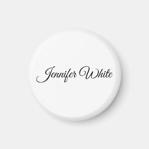 Kalligrafie Elegant Zwart & Wit Retro Magneet