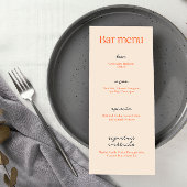 Kalligrafie Elegante Beige bruiloft | Drink Bar Menu