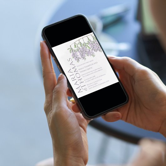 Kalligrafie Elegante Floral Lila Waterverf Kaart